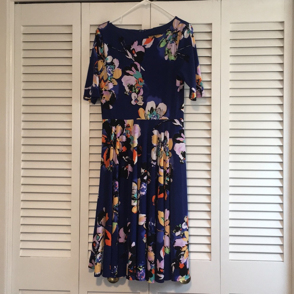 Marc Bouwer blue floral midi dress